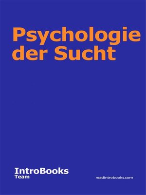 cover image of Psychologie der Sucht